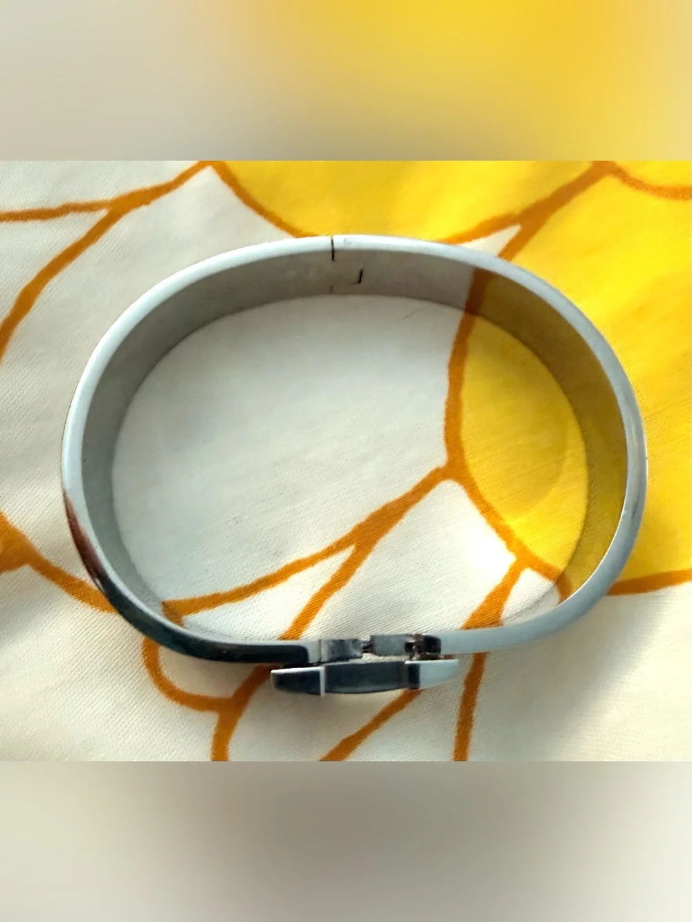 H Enamel Bracelet in White and Silver